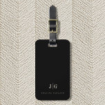 Elegant Professional Simple Monogram Minimalist Luggage Tag<br><div class="desc">Modern elegant luggage tag with your monogram in an upscale typography layout. Professional and simple customisation.</div>