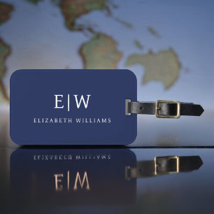 Elegant Professional Simple Monogram Minimalist Luggage Tag