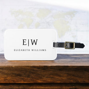 Elegant Professional Simple Monogram Minimalist Luggage Tag