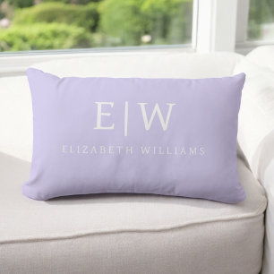 Elegant Professional Simple Monogram Minimalist Lumbar Cushion