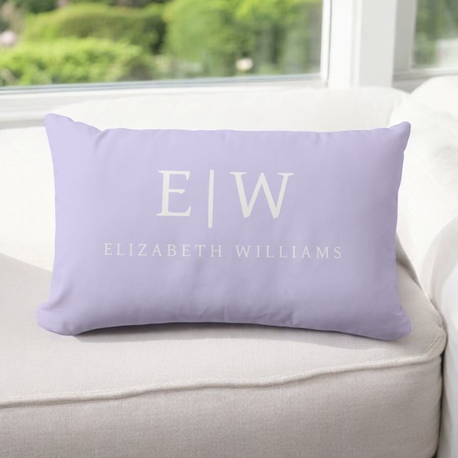 Elegant Professional Simple Monogram Minimalist Lumbar Cushion (Creator Uploaded)