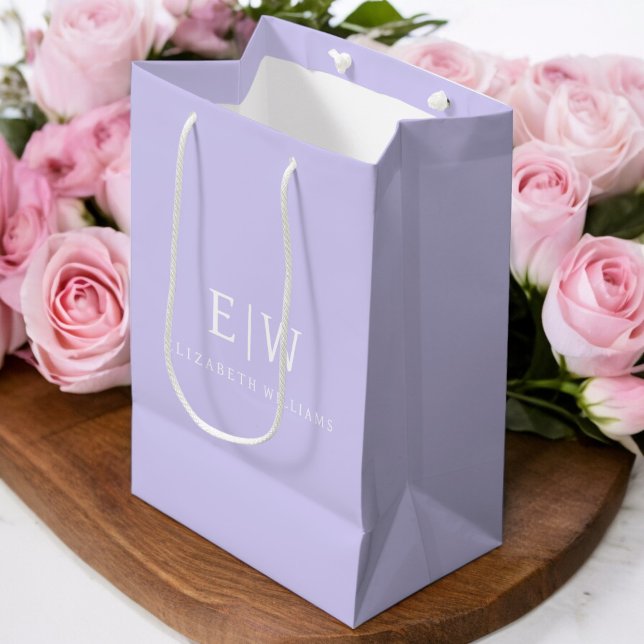 Elegant Professional Simple Monogram Minimalist Medium Gift Bag (Creator Uploaded)