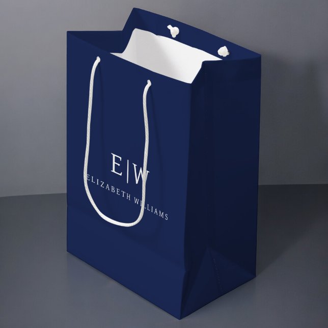 Elegant Professional Simple Monogram Minimalist Medium Gift Bag (Creator Uploaded)