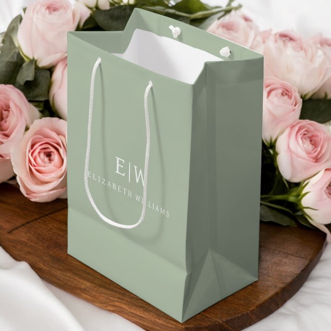 Elegant Professional Simple Monogram Minimalist Medium Gift Bag (Creator Uploaded)