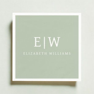 Elegant Professional Simple Monogram Minimalist Napkin