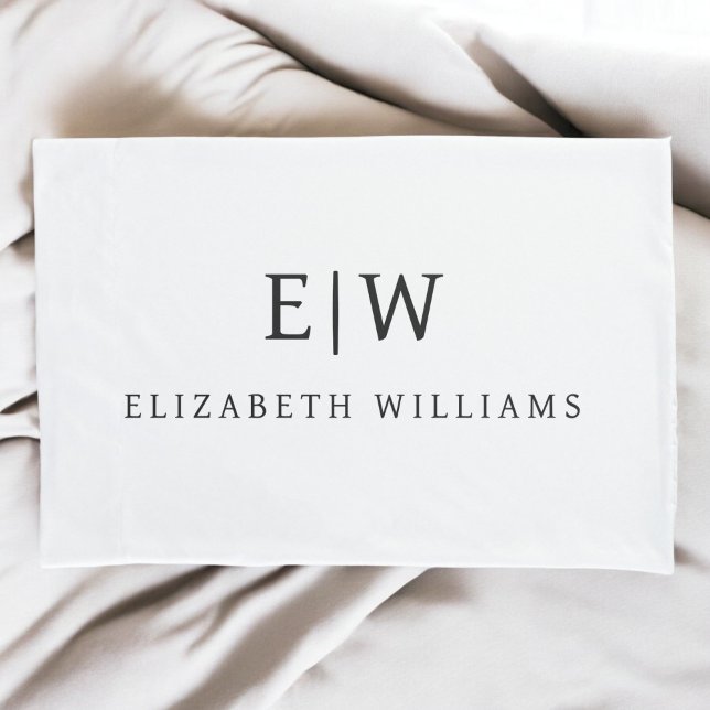 Elegant Professional Simple Monogram Minimalist Pillowcase (Creator Uploaded)