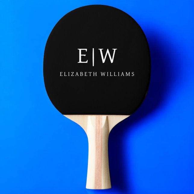 Elegant Professional Simple Monogram Minimalist Ping Pong Paddle (Creator Uploaded)