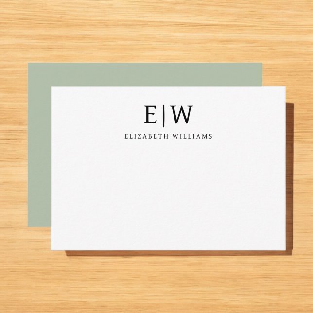 Elegant Professional Simple Monogram Minimalist Thank You Card (Creator Uploaded)