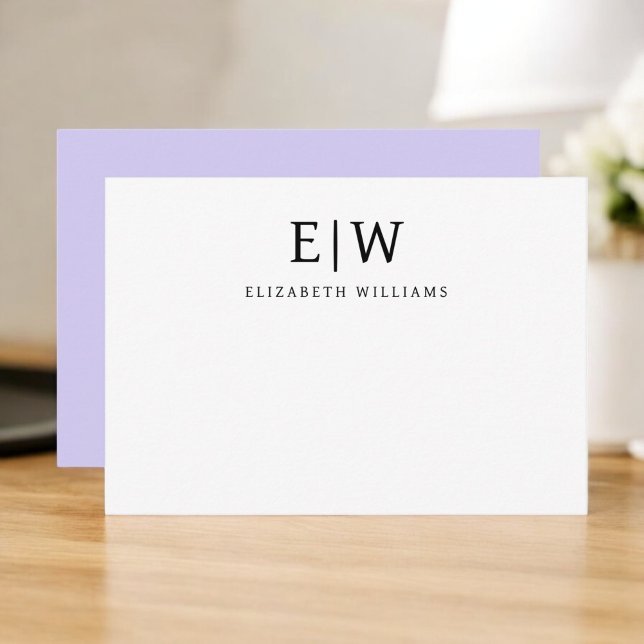 Elegant Professional Simple Monogram Minimalist Thank You Card (Creator Uploaded)