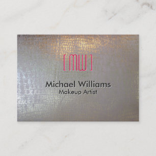 Elegant Professional Skin Crocodile Reptile Silver Business Card