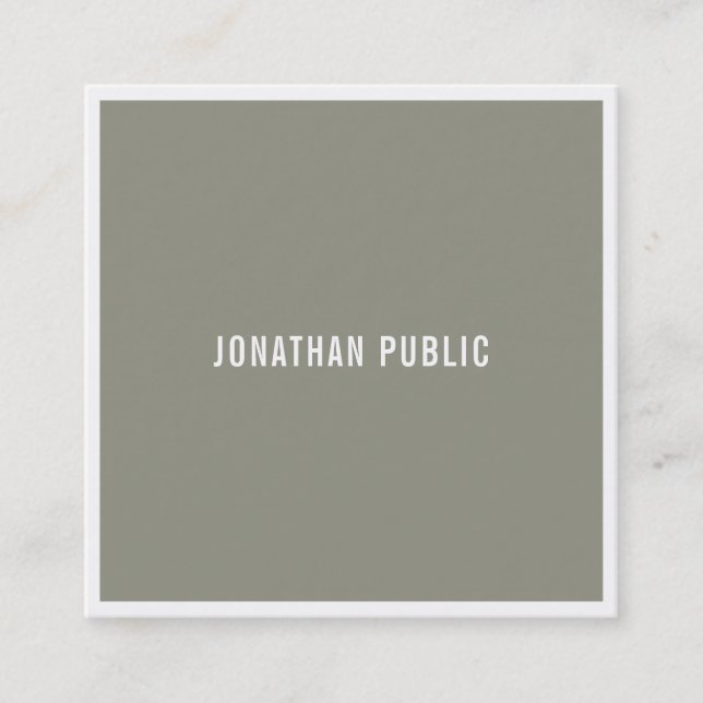 Elegant Professional Sleek Template Luxury Modern Square Business Card (Front)