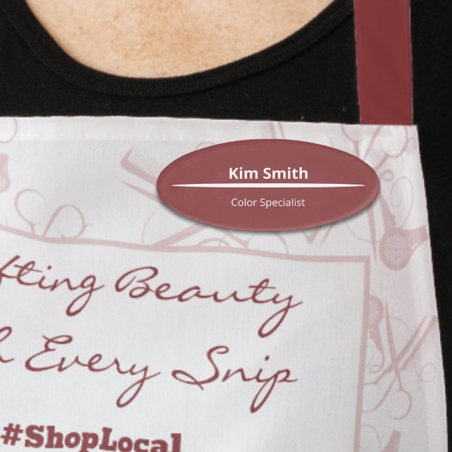 Elegant Professional Smoky Topaz Expertise & Oval Name Tag (Elegant Professional Smoky Topaz Expertise & Oval Name Tag)