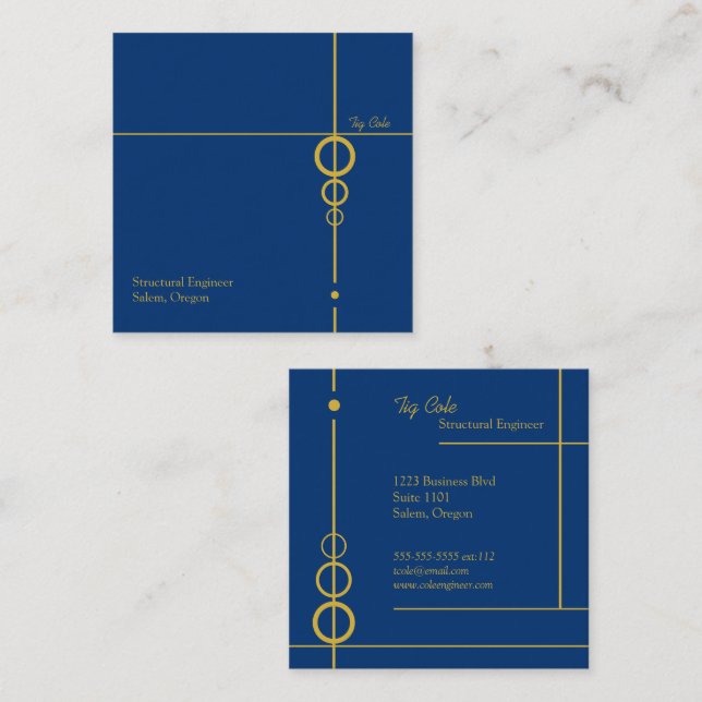 Elegant Professional Square Business Card (Front/Back)