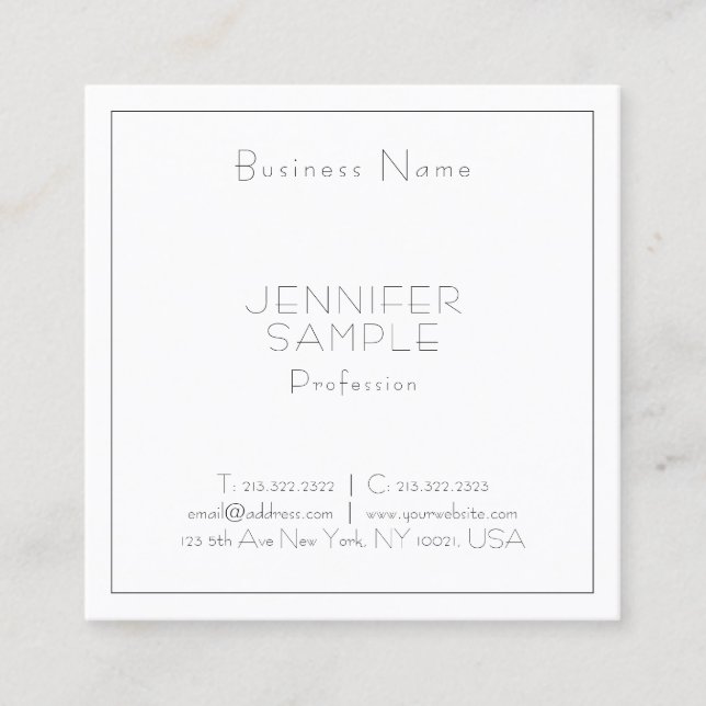 Elegant Professional Square Luxury Modern Template Square Business Card (Front)