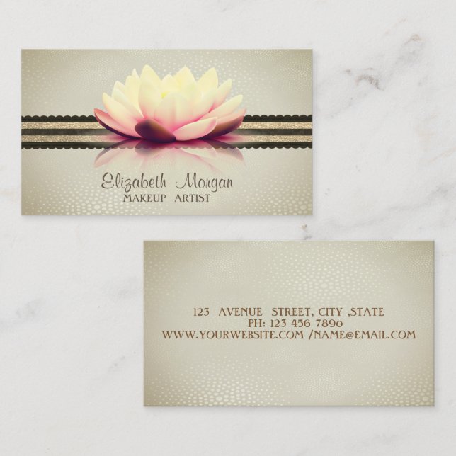 Elegant Professional Stylish Modern,Lotus Business Card (Front/Back)