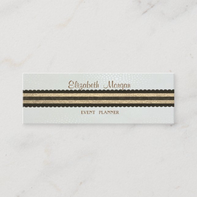 Elegant Professional Stylish Modern,Striped Mini Business Card (Front)