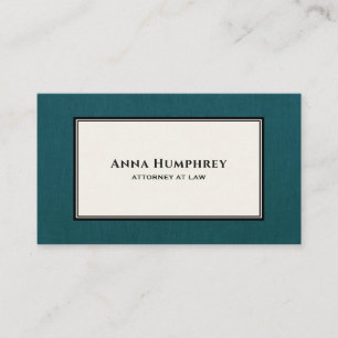 Elegant Professional Teal Green  Business Card