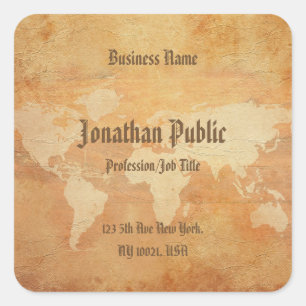 Elegant Professional Template Creative Nostalgic Square Sticker