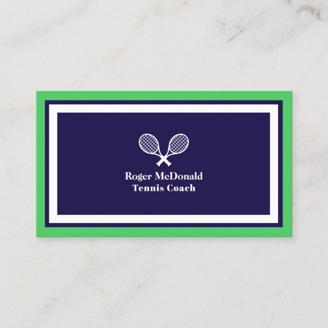 Elegant professional tennis logo style business card (Front)