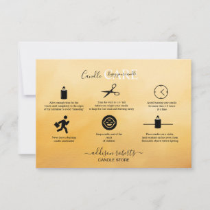 Elegant Professional Terracotta Candle Care  Thank You Card