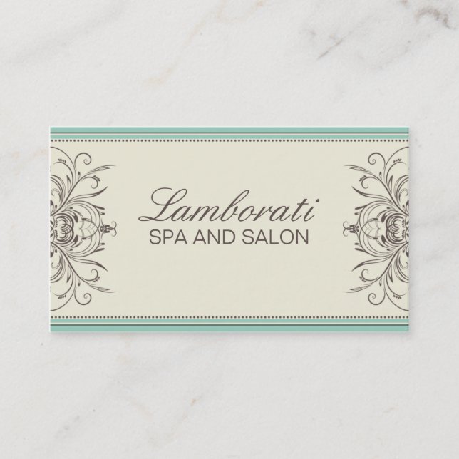 Elegant Professional Vintage Damask Art Deco Business Card (Front)