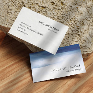 elegant professional watercolor blue business card