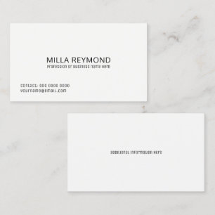 elegant professional white basic business card