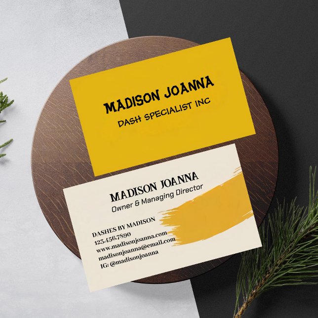 Elegant Professional Yellow Monogram Minimalist  Business Card (Creator Uploaded)
