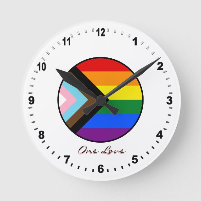 Elegant Progress Rainbow flag Clock /Pride colours (Front)