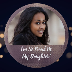 Elegant Proud Parent Graduation Photo 6 Cm Round Badge