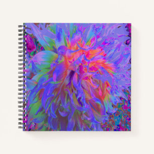 Elegant Psychedelic Decorative Dahlia Flower Notebook