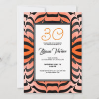 Elegant Psychedelic Orange Black Tiger Skin Print