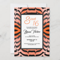 Elegant Psychedelic Orange Black Tiger Skin Print