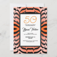 Elegant Psychedelic Orange Black Tiger Skin Print