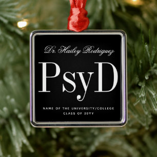 Elegant PsyD Doctor of Psychology Graduation Metal Ornament