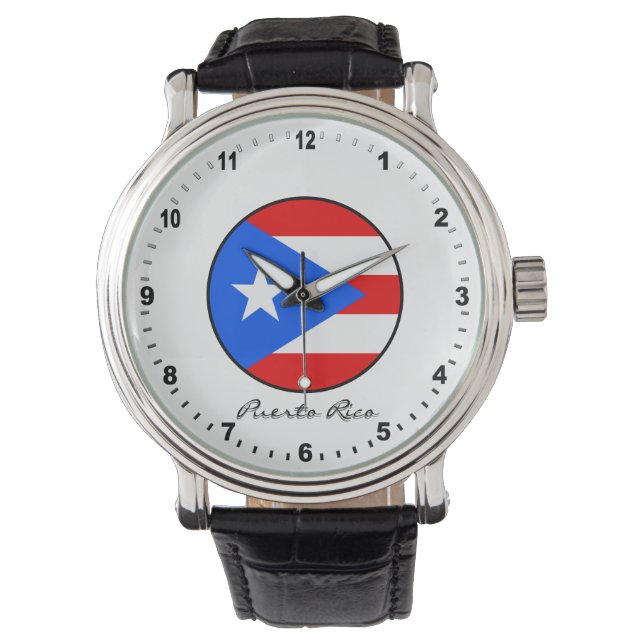 Elegant Puerto Rico Watch & Puerto Rican Flag  (Front)