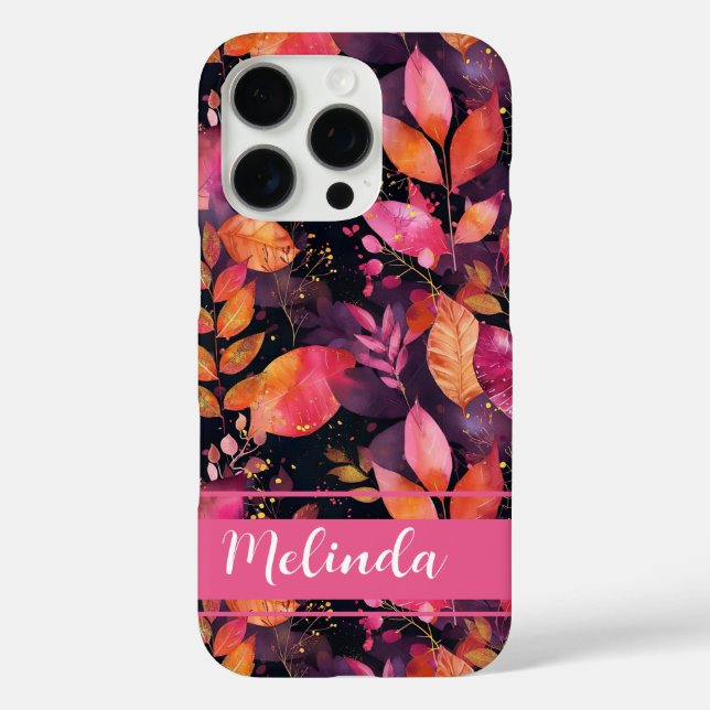 Elegant Pumpkin and flowers fall pattern Case-Mate iPhone Case (Back)
