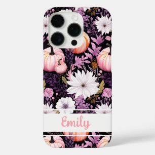 Elegant Pumpkin and flowers fall pattern iPhone 16 Pro Case