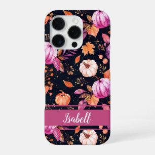 Elegant Pumpkin and flowers fall pattern iPhone 16 Pro Case