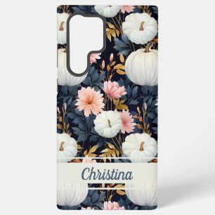 Elegant Pumpkin and flowers fall pattern Samsung Galaxy Case