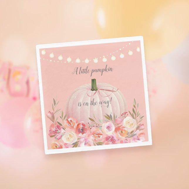 Elegant Pumpkin Baby Girl Shower Napkin (Creator Uploaded)