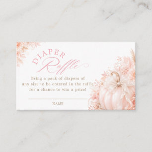 Elegant Pumpkin Bow Baby Shower Diaper Raffle Enclosure Card