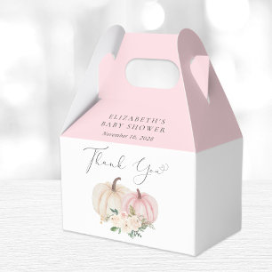 Elegant Pumpkin Floral Baby Girl Shower Thank You Favour Box