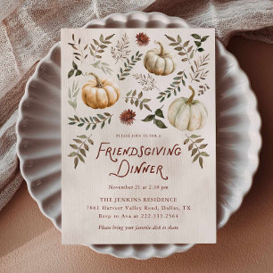 Elegant Pumpkin Friendsgiving Invitation