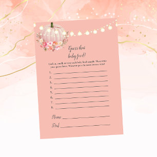 Elegant Pumpkin Guess The Baby Food Shower Game Invitation