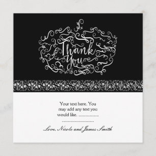 Elegant Pumpkin Halloween Fall Thank You Card