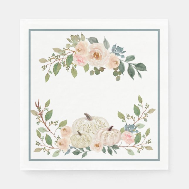  Elegant Pumpkin Napkins (Front)