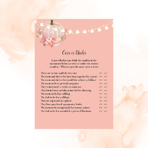 Elegant Pumpkin Over or Under Baby Shower Game Invitation