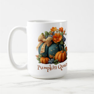 Elegant Pumpkin Queen Floral Halloween Art Coffee Mug