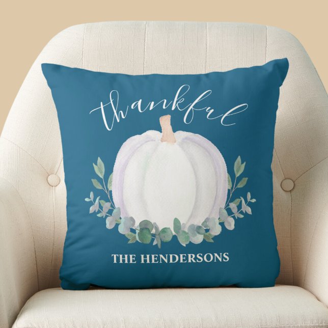 Elegant Pumpkin Thankful Personalised Cushion (Creator Uploaded)
